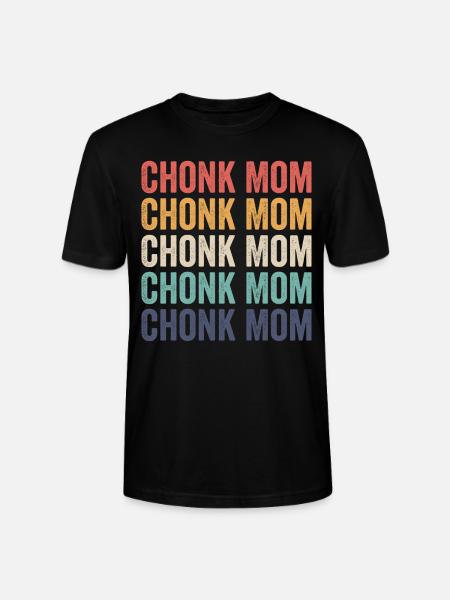 Chonk Meme Cat Chonk Mom - Stanley/Stella CRAFTER Unisex Organic T-Shirt - black
