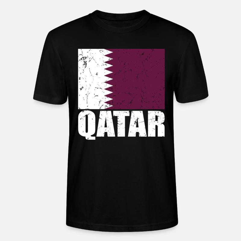 Drapeau du Qatar - T-shirt bio CRAFTER Stanley Stella Unisexe - noir