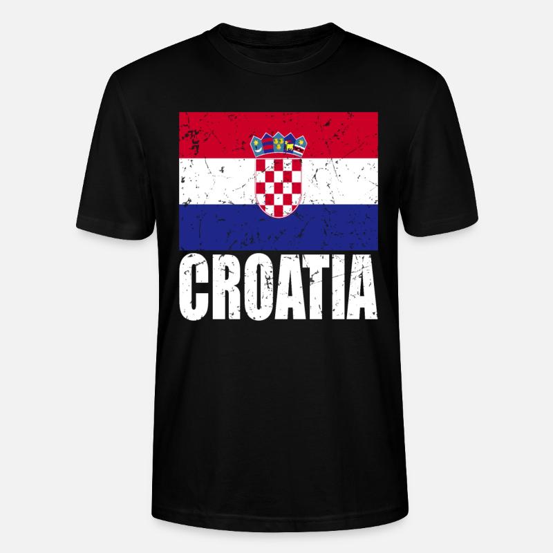 Drapeau de la Croatie - T-shirt bio CRAFTER Stanley Stella Unisexe - noir