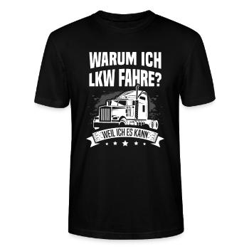 Trucker Männer Truck Fernfahrer LKW Fahrer für - Stanley/Stella Unisex Bio-T-Shirt CRAFTER - Schwarz - Vorne - Alina (178cm) & Michal (187cm)