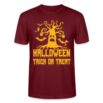 halloween, trick or treat - T-shirt bio CRAFTER Stanley Stella Unisexe - bordeaux - Devant - Alina (178cm) & Michal (187cm)