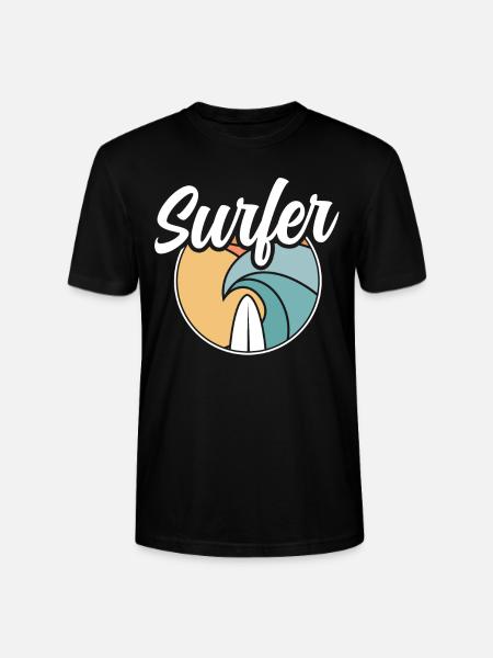 Surfer Surfboard Surfing - Stanley/Stella CRAFTER Unisex Organic T-Shirt - black