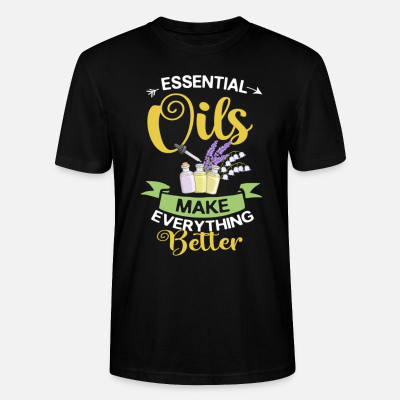Diffuseur d'Huiles Essentielles Plantes d'Aromathérapie - T-shirt bio CRAFTER Stanley Stella Unisexe - noir
