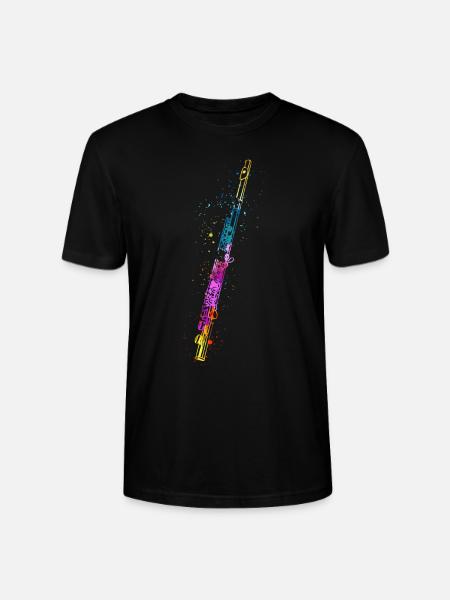 Flöte, Flöte spielen, - Stanley/Stella Unisex Bio-T-Shirt CRAFTER - Schwarz