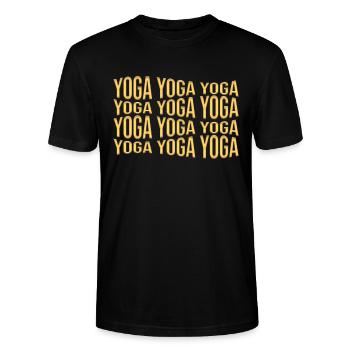 Yoga - T-shirt bio CRAFTER Stanley Stella Unisexe - noir - Devant - Alina (178cm) & Michal (187cm)