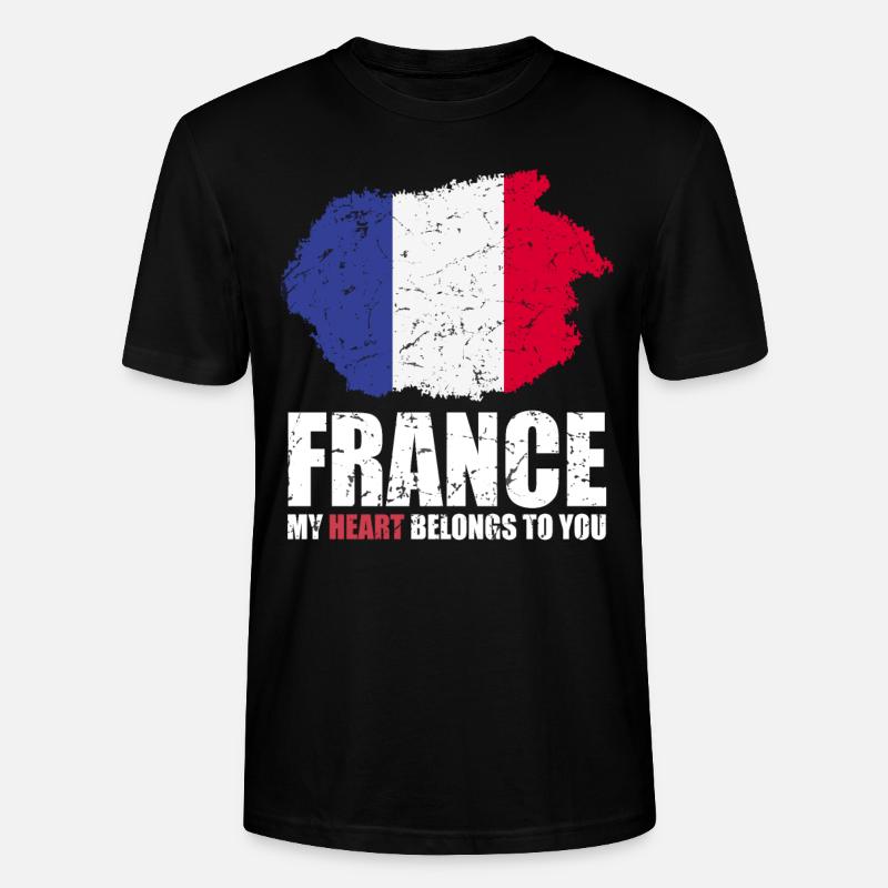 Français drapeau - T-shirt bio CRAFTER Stanley Stella Unisexe - noir