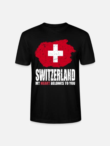 Switzerland Flag - Stanley/Stella CRAFTER Unisex Organic T-Shirt - black