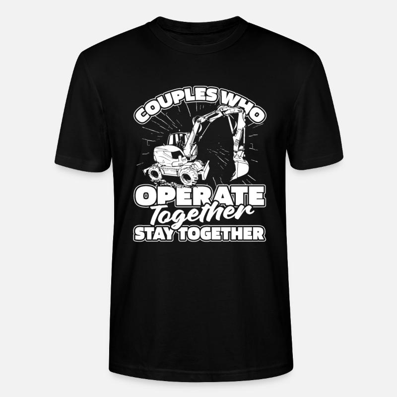 Baggerfahrer Paar - Stanley/Stella Unisex Bio-T-Shirt CRAFTER - Schwarz