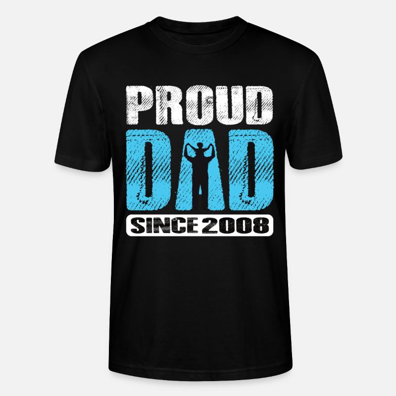 Fier papa depuis 2008 - T-shirt bio CRAFTER Stanley Stella Unisexe - noir
