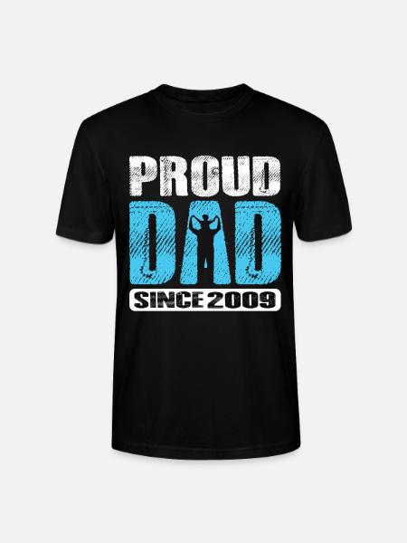 Proud Dad Since 2009 - Stanley/Stella CRAFTER Unisex Organic T-Shirt - black