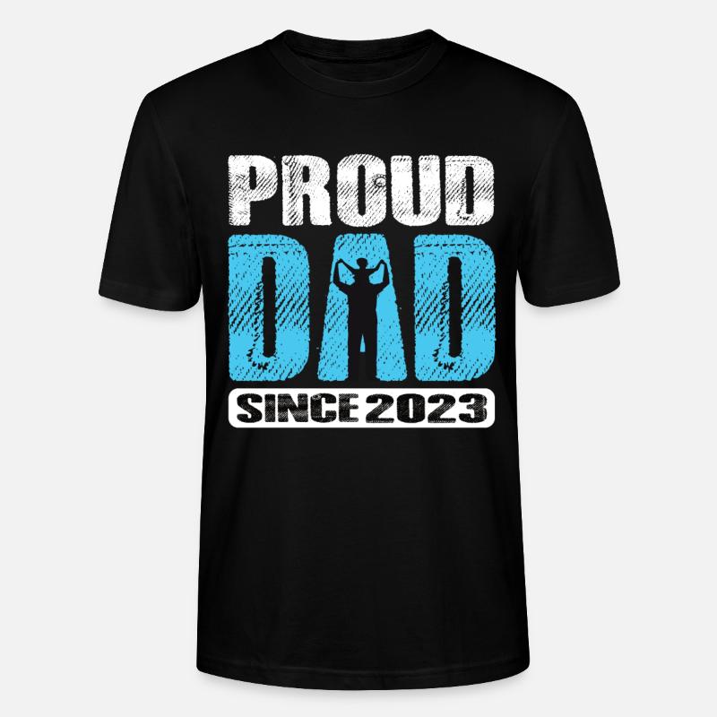 Proud Dad Since 2023 - Stanley/Stella Unisex Bio-T-Shirt CRAFTER - Schwarz