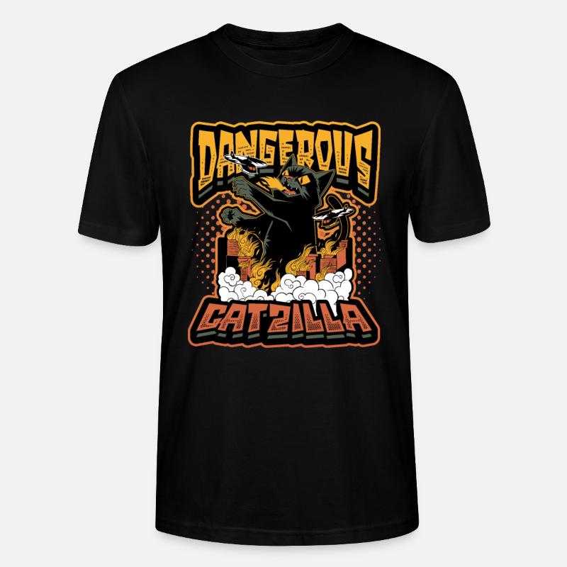 Gefährlicher Catzilla - Stanley/Stella Unisex Bio-T-Shirt CRAFTER - Schwarz