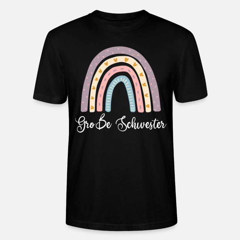 Große Schwester Regenbogen - Stanley/Stella Unisex Bio-T-Shirt CRAFTER - Schwarz