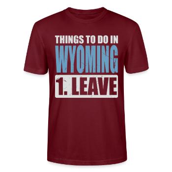 Wyoming Meme - Stanley/Stella Unisex Bio-T-Shirt CRAFTER - Burgunderrot - Vorne - Alina (178cm) & Michal (187cm)