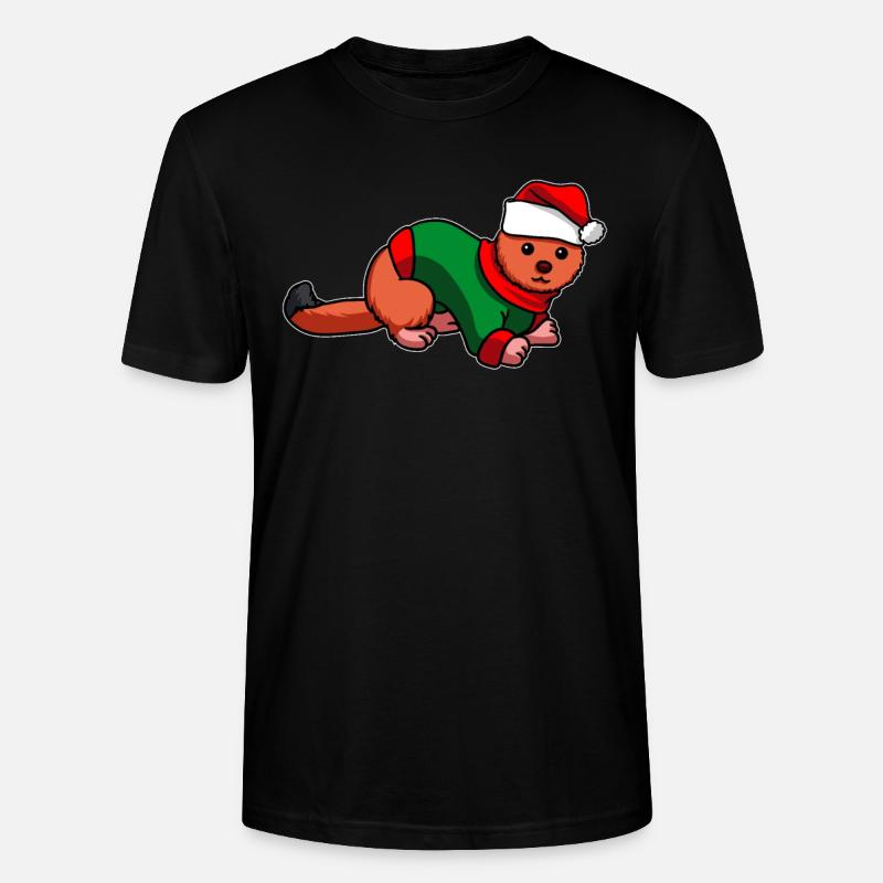 Belette avec pull de Noël - T-shirt bio CRAFTER Stanley Stella Unisexe - noir