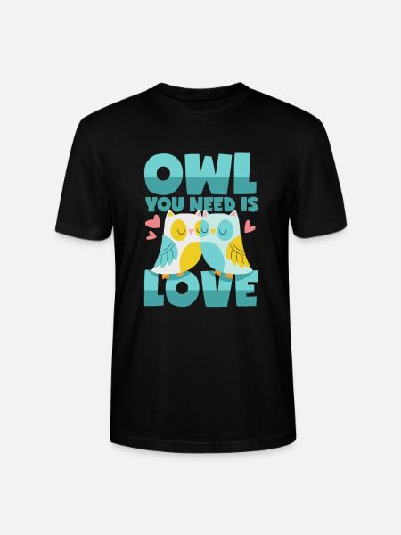 Owls Love - Stanley/Stella CRAFTER Unisex Organic T-Shirt - black