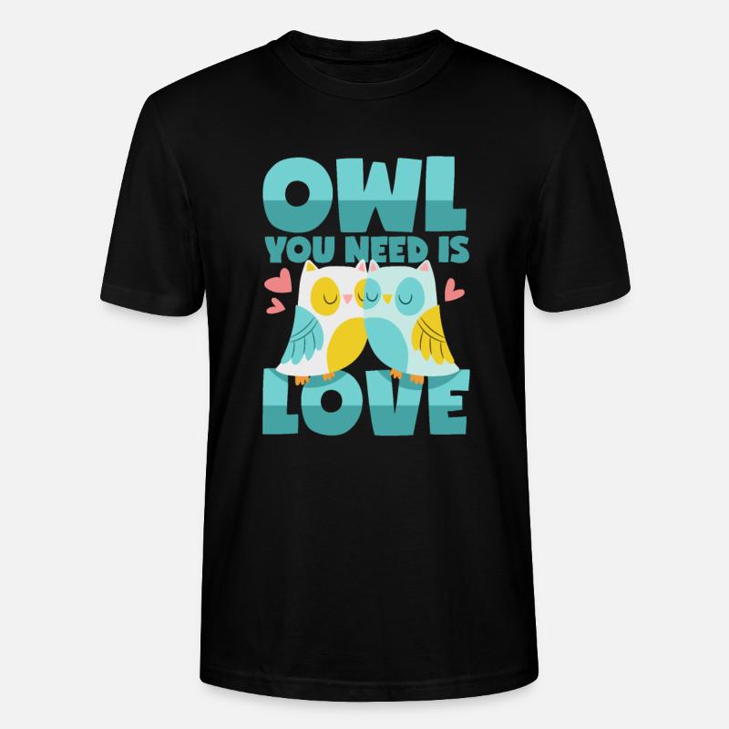 Eulen Liebe - Stanley/Stella Unisex Bio-T-Shirt CRAFTER - Schwarz