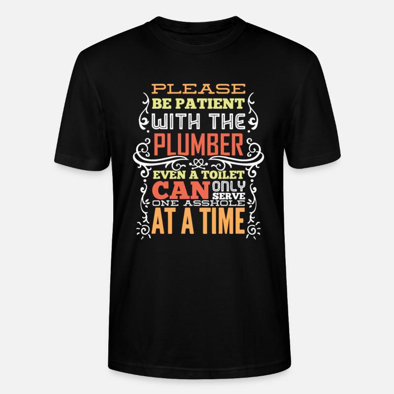 Klempner Spruch Lustig Geschenk - Stanley/Stella Unisex Bio-T-Shirt CRAFTER - Schwarz