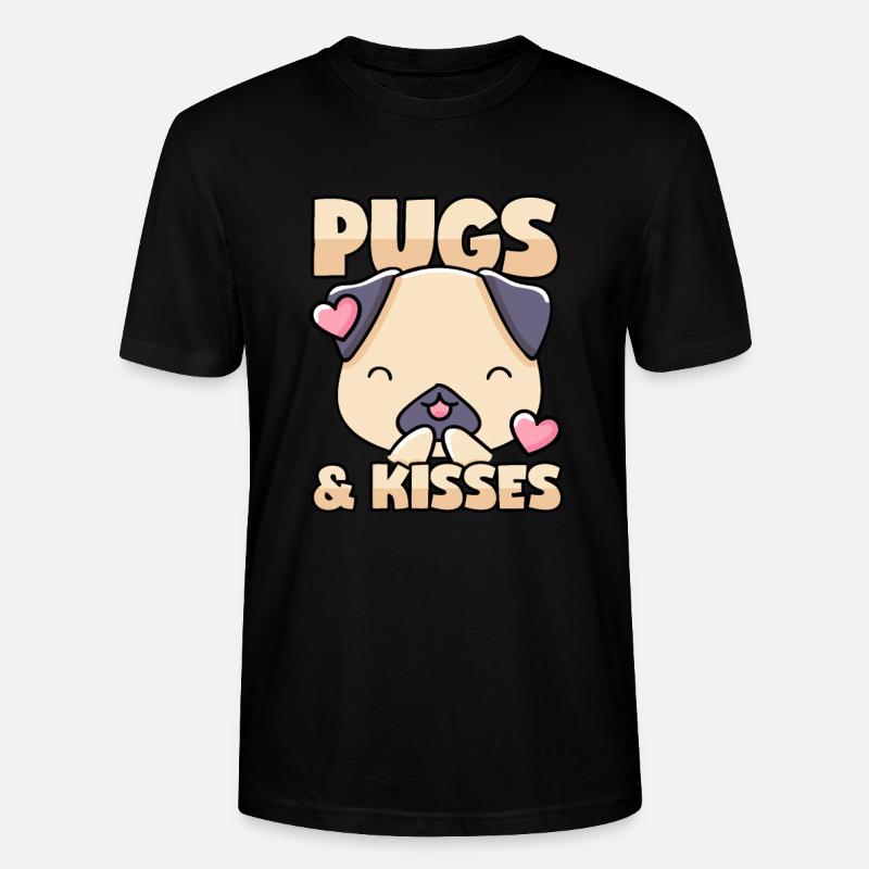 Mops Küsschen - Stanley/Stella Unisex Bio-T-Shirt CRAFTER - Schwarz