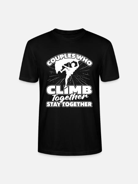 Climbing Climber Couple - Stanley/Stella CRAFTER Unisex Organic T-Shirt - black