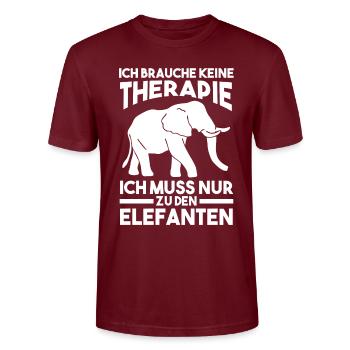 Dickhäuter Rüsseltier Elefant - Stanley/Stella Unisex Bio-T-Shirt CRAFTER - Burgunderrot - Vorne - Alina (178cm) & Michal (187cm)