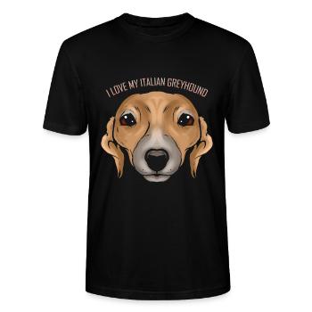 Dog Lover - I Love My Italian Greyhound - Stanley/Stella CRAFTER Unisex Organic T-Shirt - black - Front - Alina (178cm) & Michal (187cm)