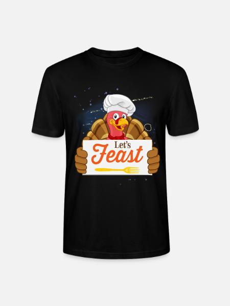 Turkey Thanksgiving Turkey Feast - Stanley/Stella CRAFTER Unisex Organic T-Shirt - black