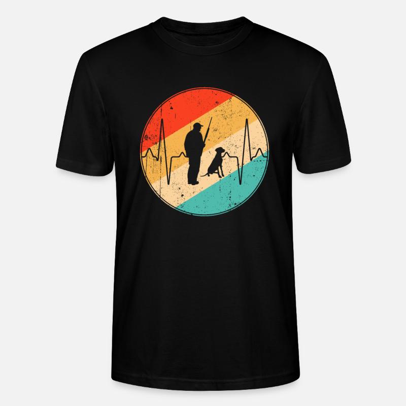 Chasse Retro Heartbeat - T-shirt bio CRAFTER Stanley Stella Unisexe - noir