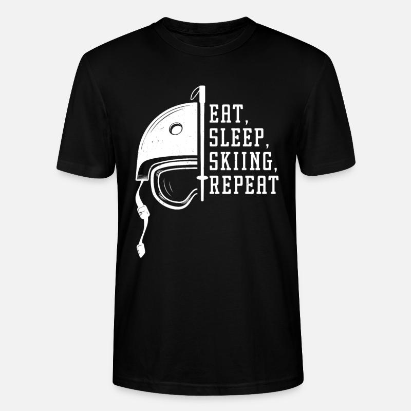 Manger dormir Ski Répéter - T-shirt bio CRAFTER Stanley Stella Unisexe - noir