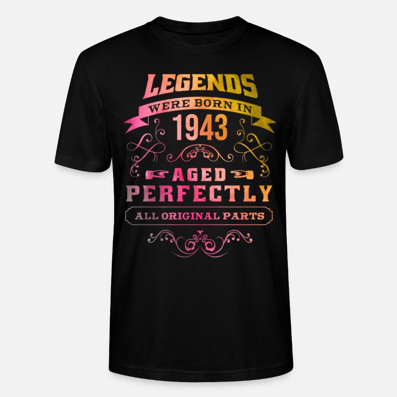 1943 Birthday - Stanley/Stella Unisex Bio-T-Shirt CRAFTER - Schwarz