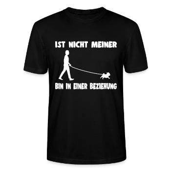 Nicht Meiner Bin In Einer Beziehung Herrchen Idee - Stanley/Stella Unisex Bio-T-Shirt CRAFTER - Schwarz - Vorne - Alina (178cm) & Michal (187cm)