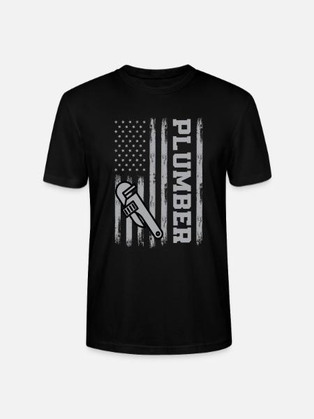 Plumber USA - Stanley/Stella CRAFTER Unisex Organic T-Shirt - black