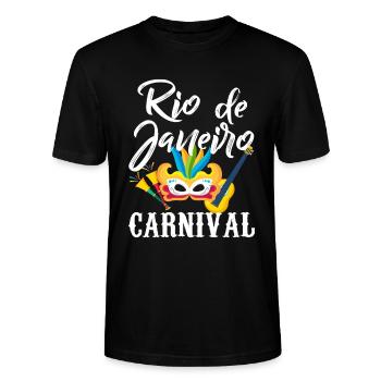 Brasilien Karneval Rio de Janeiro Feier in Brasili - Stanley/Stella Unisex Bio-T-Shirt CRAFTER - Schwarz - Vorne - Alina (178cm) & Michal (187cm)