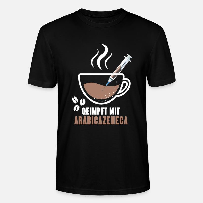 Geimpft Mit Arabicazenega Kaffee - Stanley/Stella Unisex Bio-T-Shirt CRAFTER - Schwarz