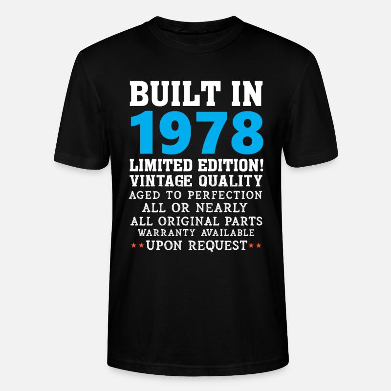 Construit en 1978 - T-shirt bio CRAFTER Stanley Stella Unisexe - noir