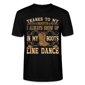 Country Line Dance Apperal Woman Boots Linedance - Stanley/Stella Unisex Bio-T-Shirt CRAFTER - Schwarz - Vorne - Alina (178cm) & Michal (187cm)