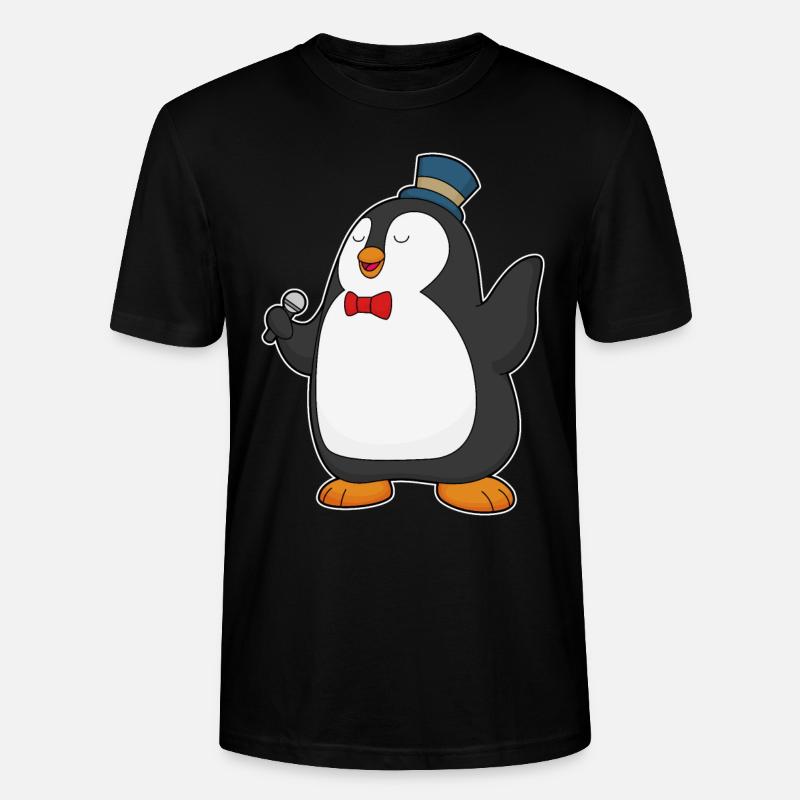 Penguin Singer Mikrofon - Ekologiczna koszulka typu unisex Stanley/Stella CRAFTER - czarny