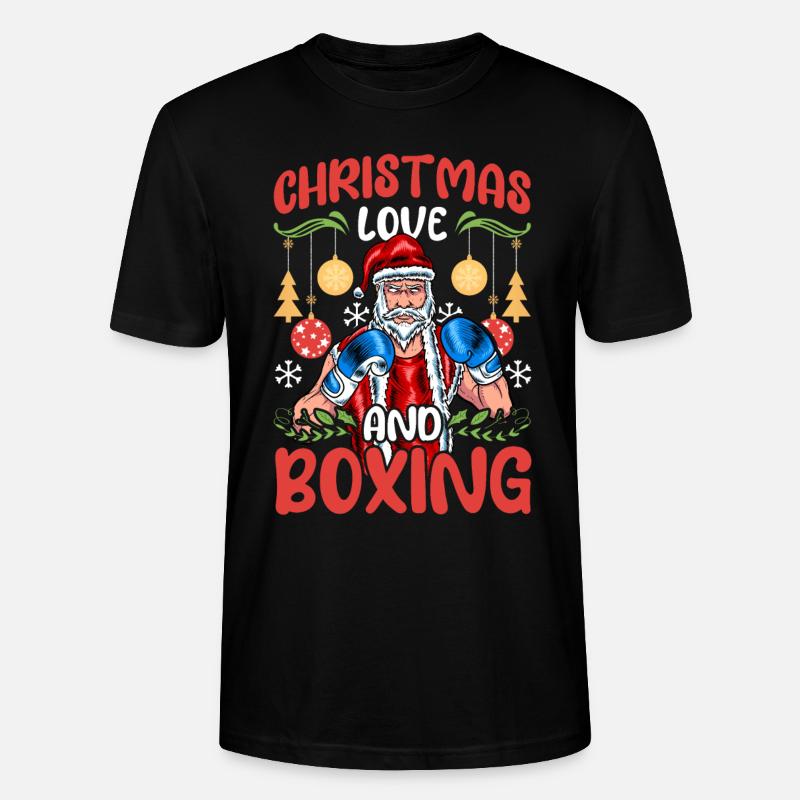 Christmas Love Boxing Boxer Weihnachtsgeschenk - Stanley/Stella Unisex Bio-T-Shirt CRAFTER - Schwarz