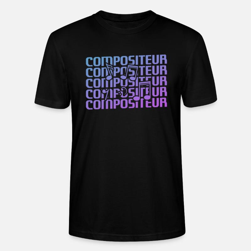 Retro Compositeur Composition Musicale - T-shirt bio CRAFTER Stanley Stella Unisexe - noir