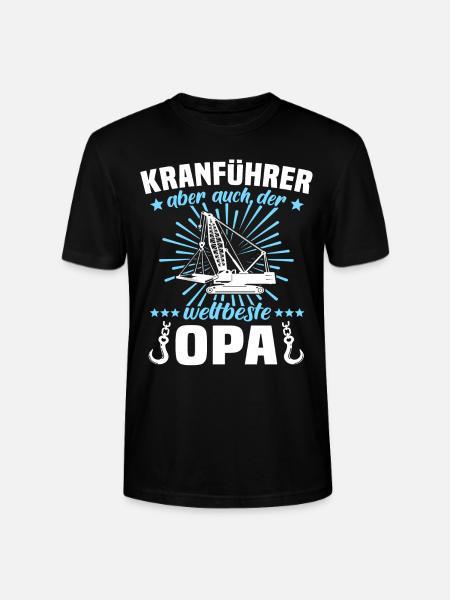 Kranfahrer Opa Kranführer Opas - Stanley/Stella Unisex Bio-T-Shirt CRAFTER - Schwarz