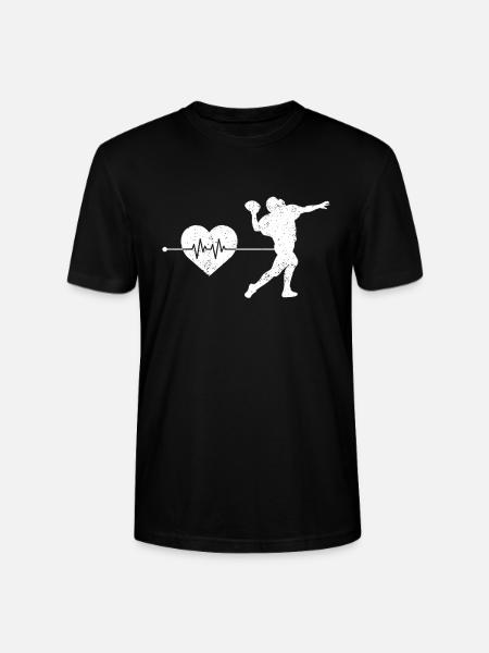 Football Rugby Heartbeat - Stanley/Stella CRAFTER Unisex Organic T-Shirt - black