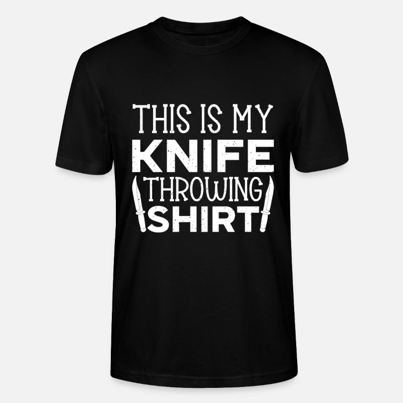 Knife Throwing Disc Gift Knife Thrower - Stanley/Stella CRAFTER Unisex Organic T-Shirt - black