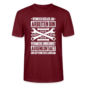 Usine mécanicien plombier plombier chauffage sanitaire - T-shirt bio CRAFTER Stanley Stella Unisexe - bordeaux - Devant - Alina (178cm) & Michal (187cm)