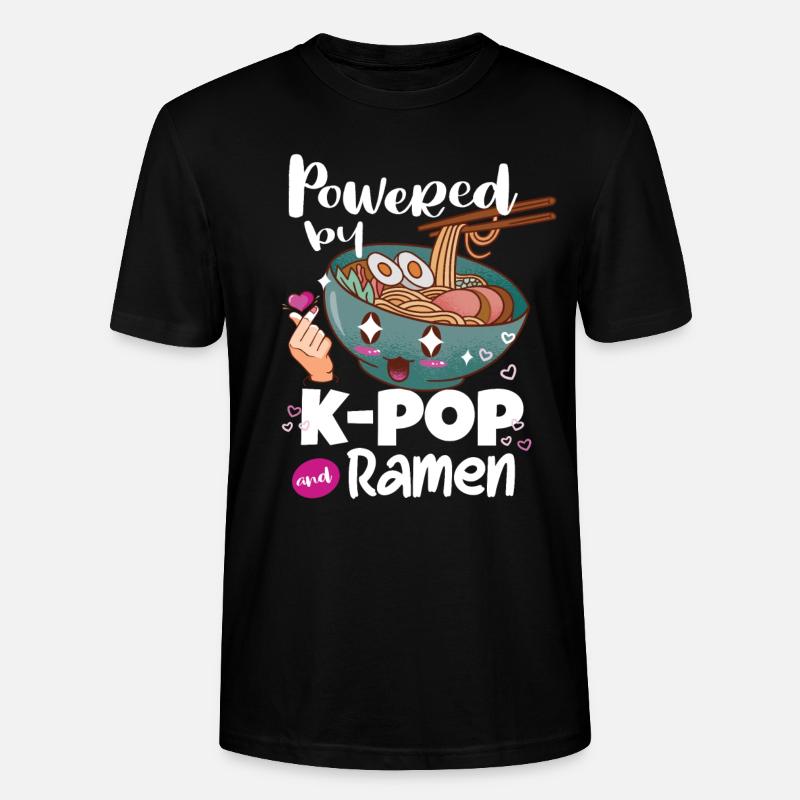 Propulsé par Kpop et Ramen - T-shirt bio CRAFTER Stanley Stella Unisexe - noir