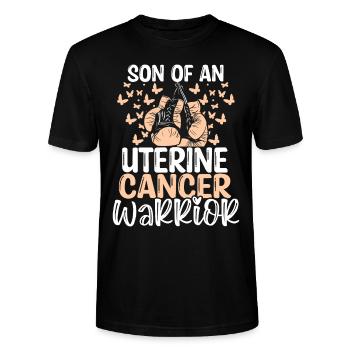 Mois de la sensibilisation au cancer de l’utérus Ruban Fils - T-shirt bio CRAFTER Stanley Stella Unisexe - noir - Devant - Alina (178cm) & Michal (187cm)