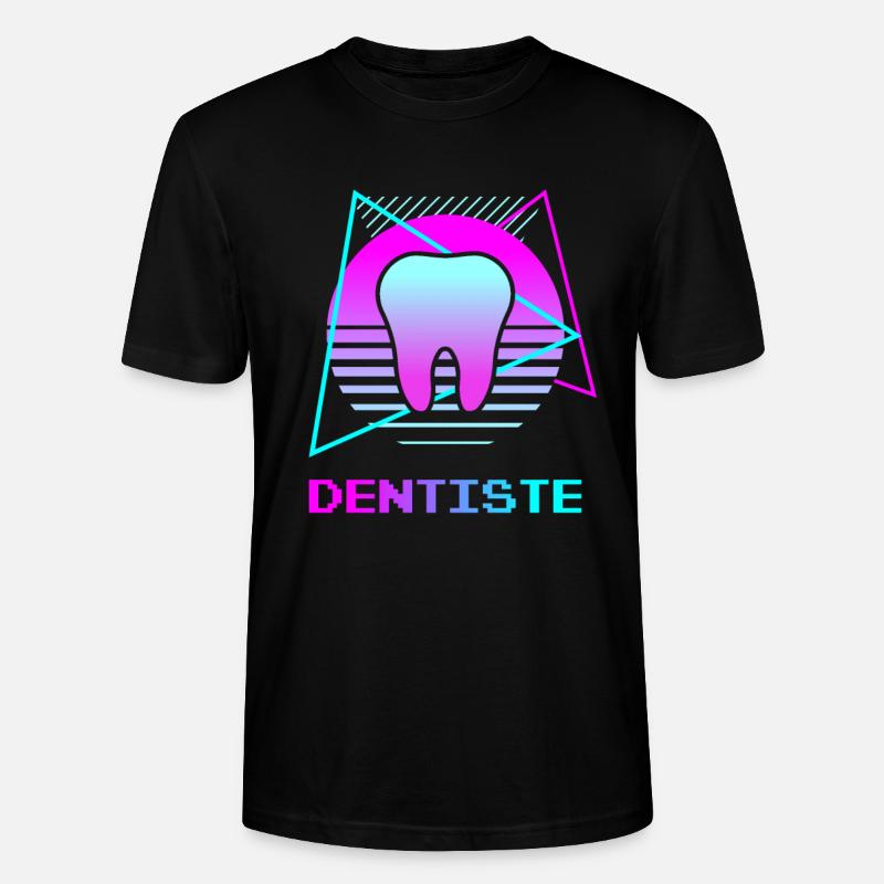 Retro Dentiste Dentisterie - T-shirt bio CRAFTER Stanley Stella Unisexe - noir