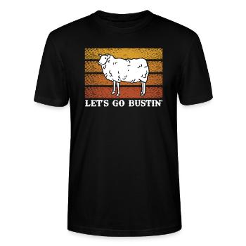 Let's Go Butin' Mutton Vintage Sheep Gift - Stanley/Stella CRAFTER Unisex Organic T-Shirt - black - Front - Alina (178cm) & Michal (187cm)