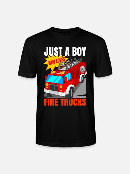 Fire Brigade Fire Engine Boys - Stanley/Stella CRAFTER Unisex Organic T-Shirt - black