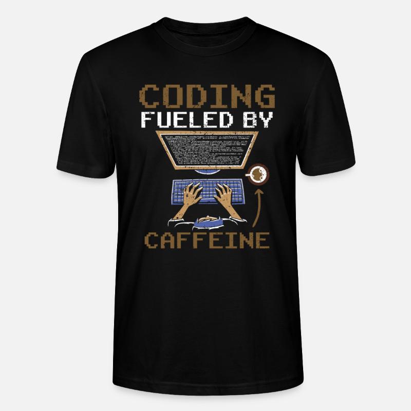 Programming powered by caffeine coding - Stanley/Stella CRAFTER Unisex Organic T-Shirt - black