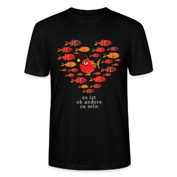 Be Different es ist ok anders zu sein - Stanley/Stella Unisex Bio-T-Shirt CRAFTER - Schwarz - Vorne - Alina (178cm) & Michal (187cm)